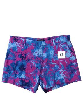 Banana Republic Women's Chino  Tropical Blue & Pink Floral Print Shorts Size 8